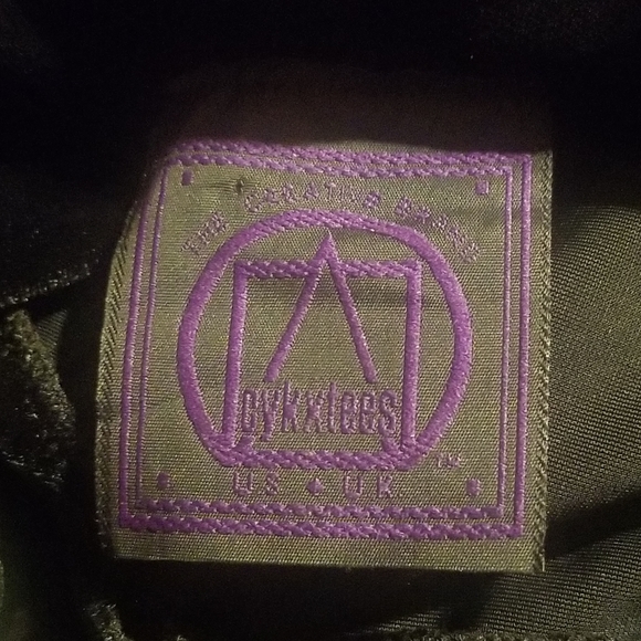 Vintage 90s Goth gown Cykxtees black velvet punk metal M vtg glam - Picture 5 of 7